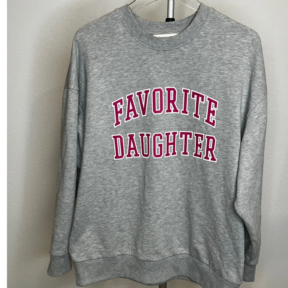 Favorite Daughter Heather Gray Crewneck Sweater Sz S
